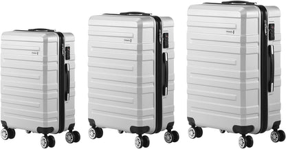 3-piece hard-shell spinner luggage set with TSA lock and organised interior