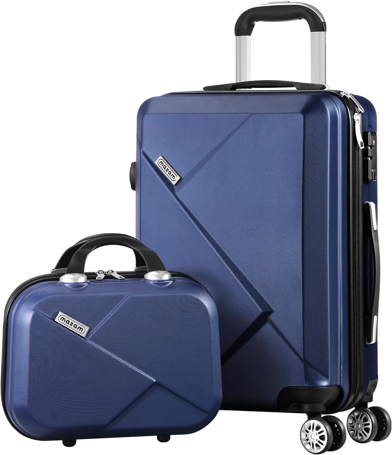 3-piece hard-shell spinner luggage set with TSA lock and organised interior