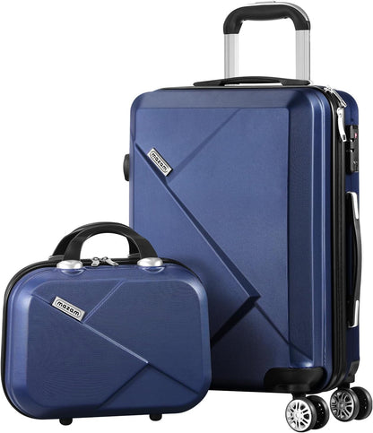 3-piece hard-shell spinner luggage set with TSA lock and organised interior