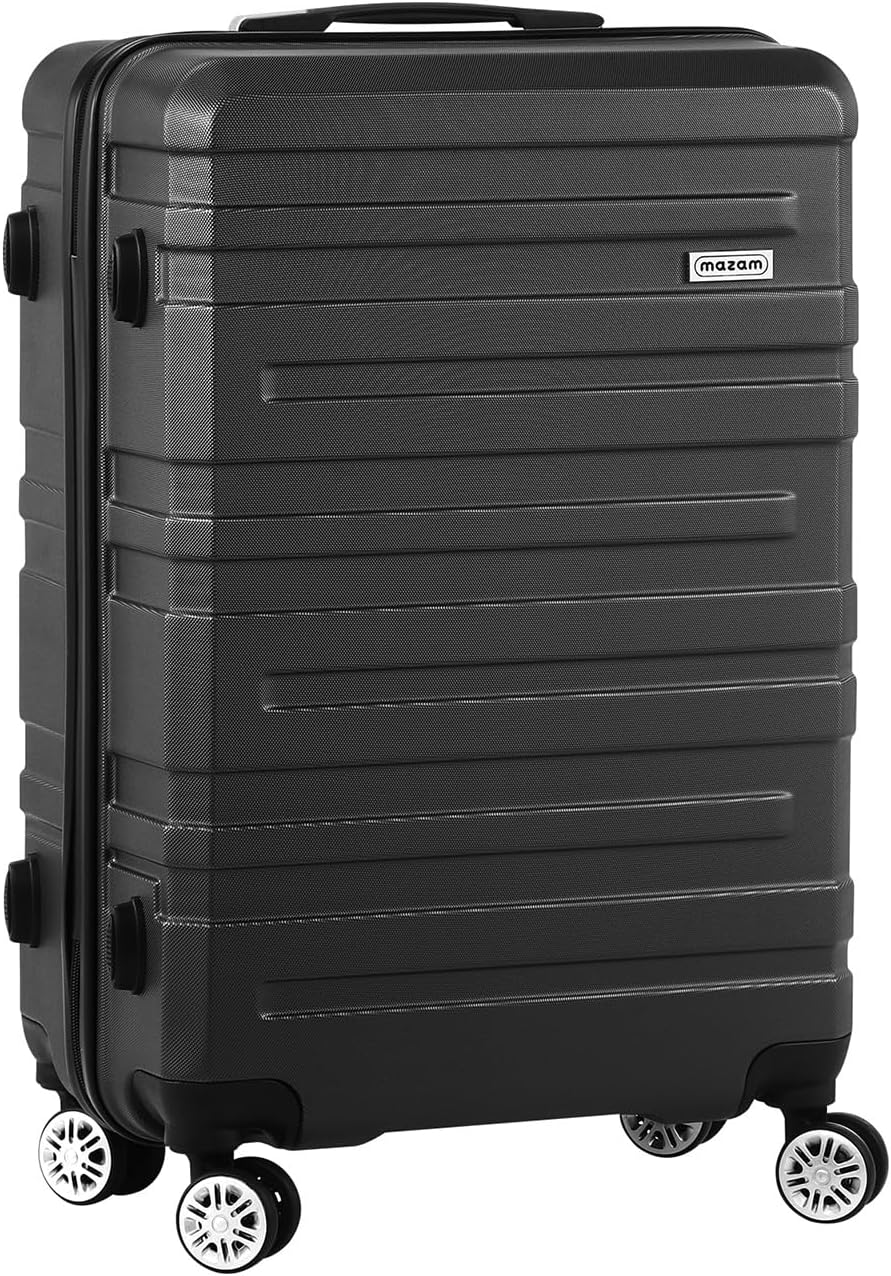 3-piece hard-shell spinner luggage set with TSA lock and organised interior