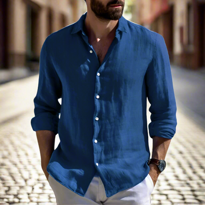 Comfortable autumn men's linen shirt – Rafael