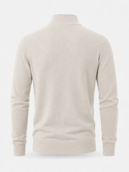 Men's Merino Wool Sweater with V-Neck and Zip Detail 13