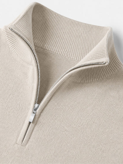 Men's Merino Wool Sweater with V-Neck and Zip Detail 14