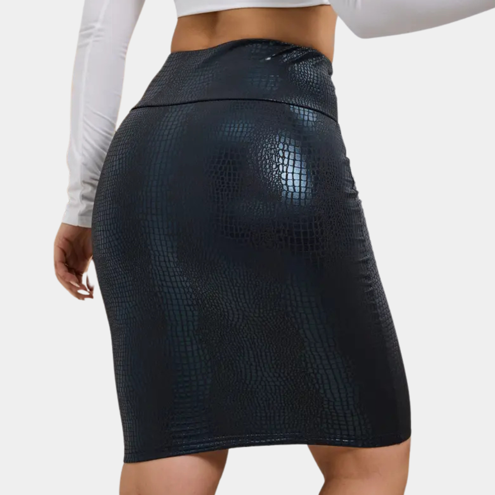 Classic skirt with crocodile print – Odette