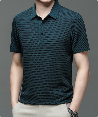 Men's Polo Shirt in Breathable Mesh - Matteo