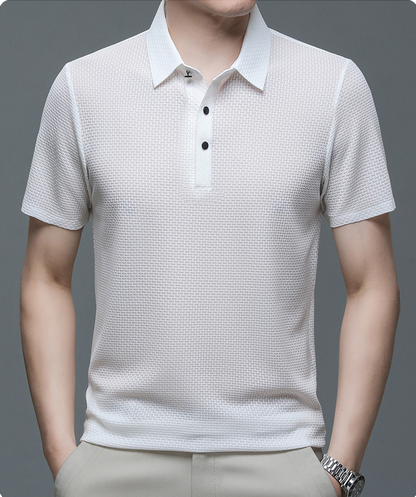 Men's Polo Shirt in Breathable Mesh - Matteo
