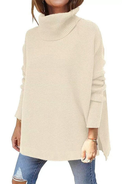 Warm Loose-Fitting Ladies' Sweater With Collar – Amara