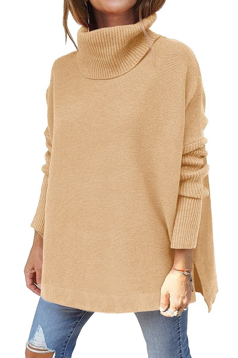 Warm Loose-Fitting Ladies' Sweater With Collar – Amara