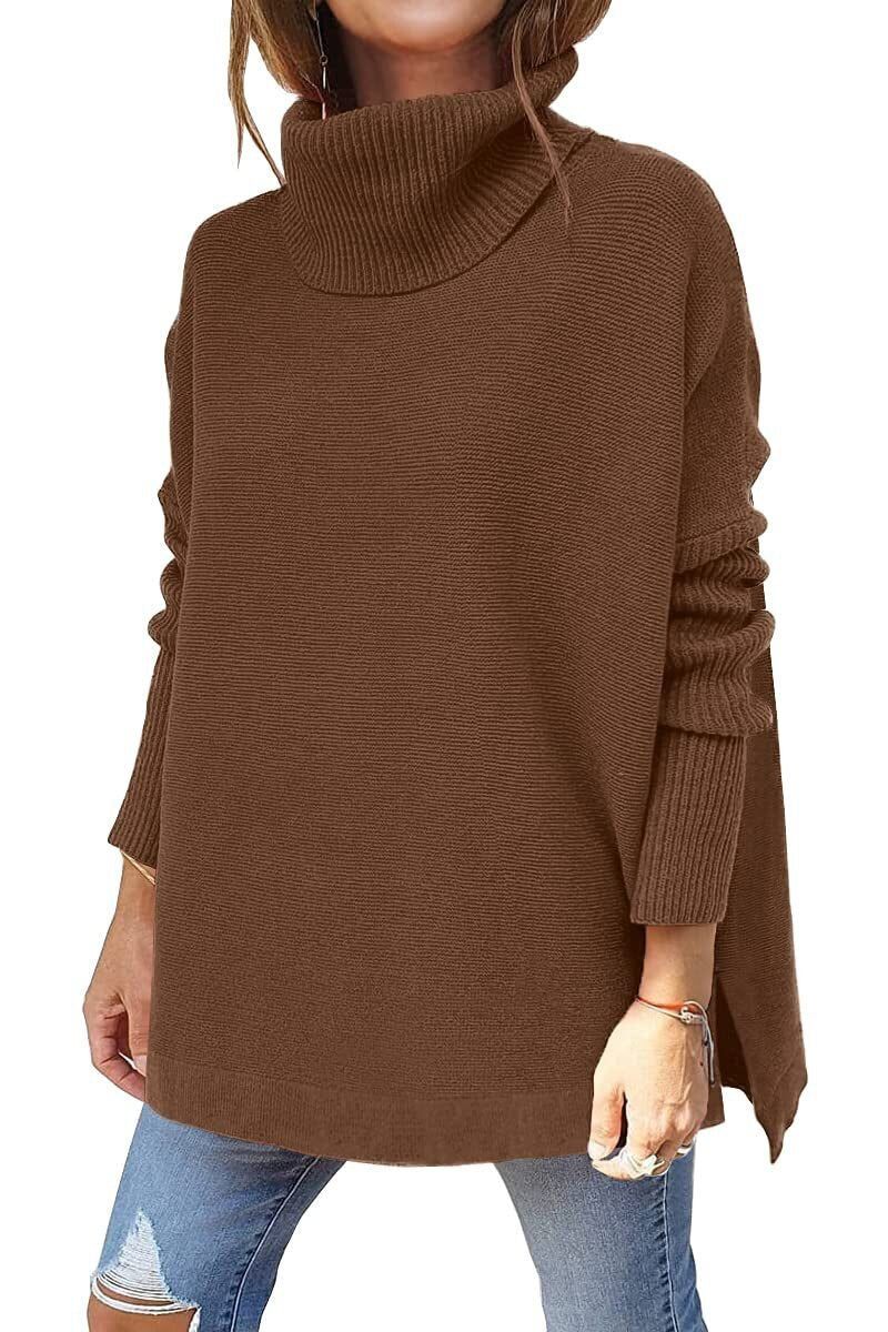 Warm Loose-Fitting Ladies' Sweater With Collar – Amara