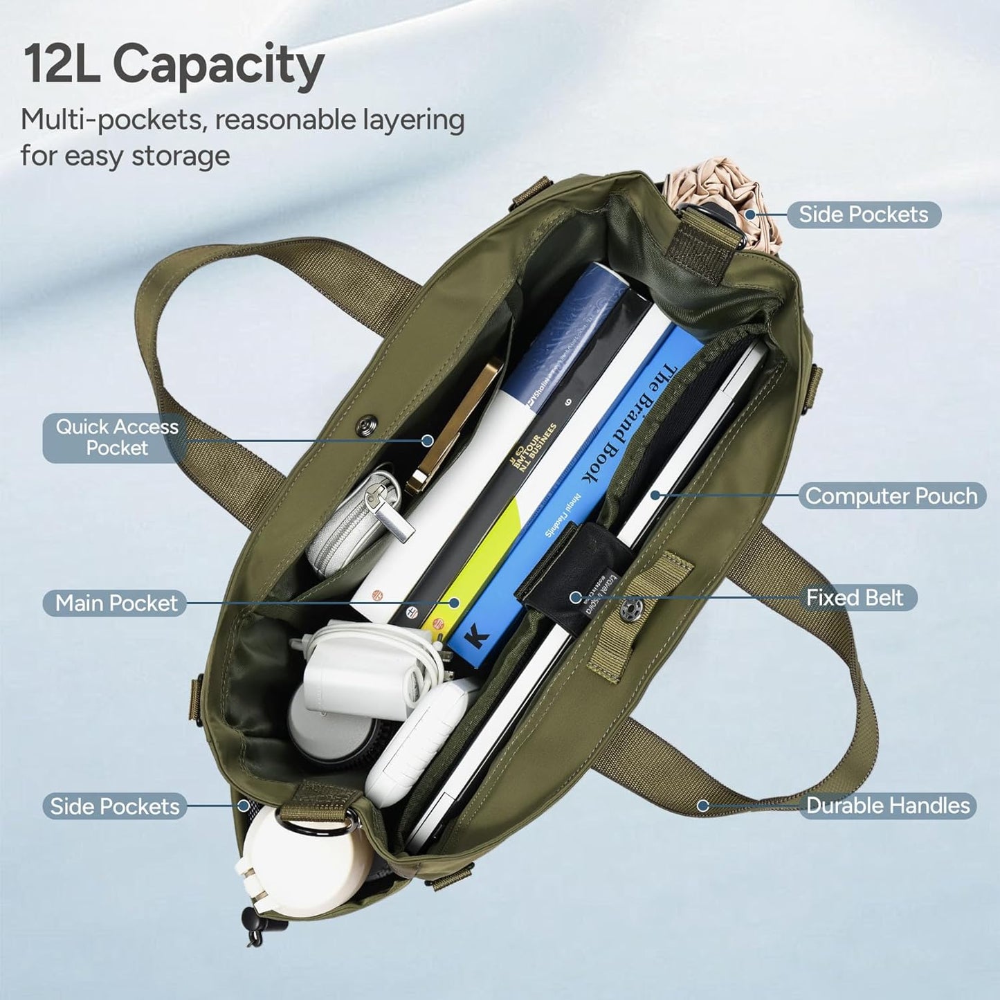 Laptop shoulder bag with multiple compartments and an adjustable shoulder strap – MetroCarry