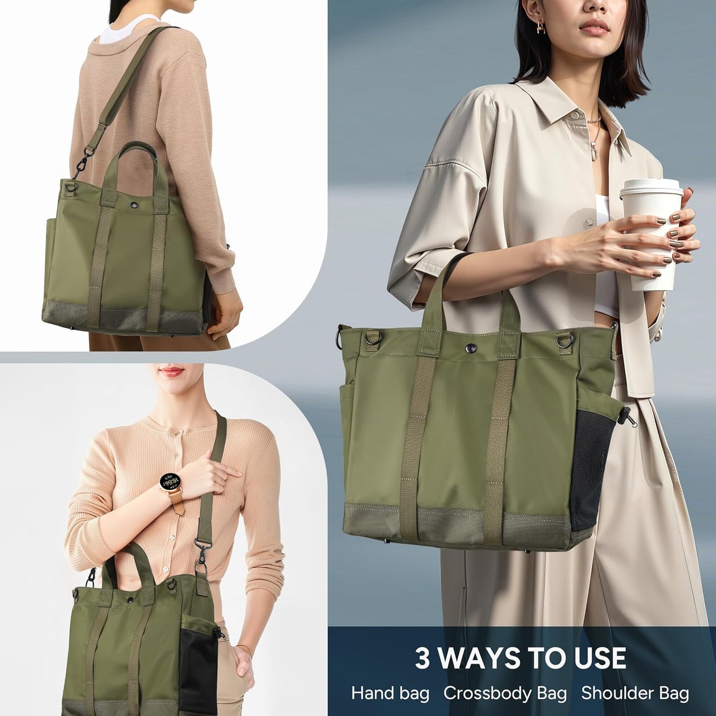 Laptop shoulder bag with multiple compartments and an adjustable shoulder strap – MetroCarry