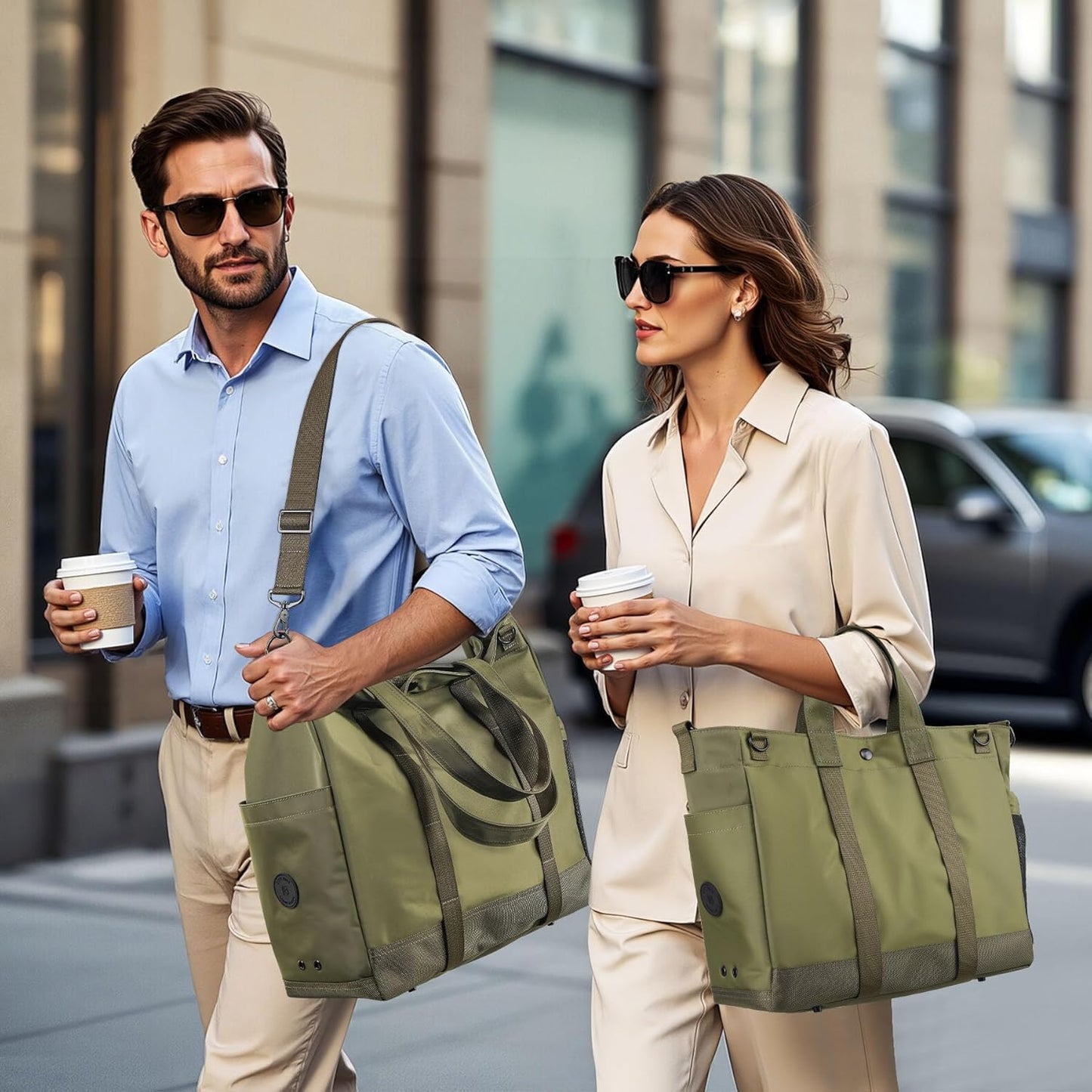 Laptop shoulder bag with multiple compartments and an adjustable shoulder strap – MetroCarry