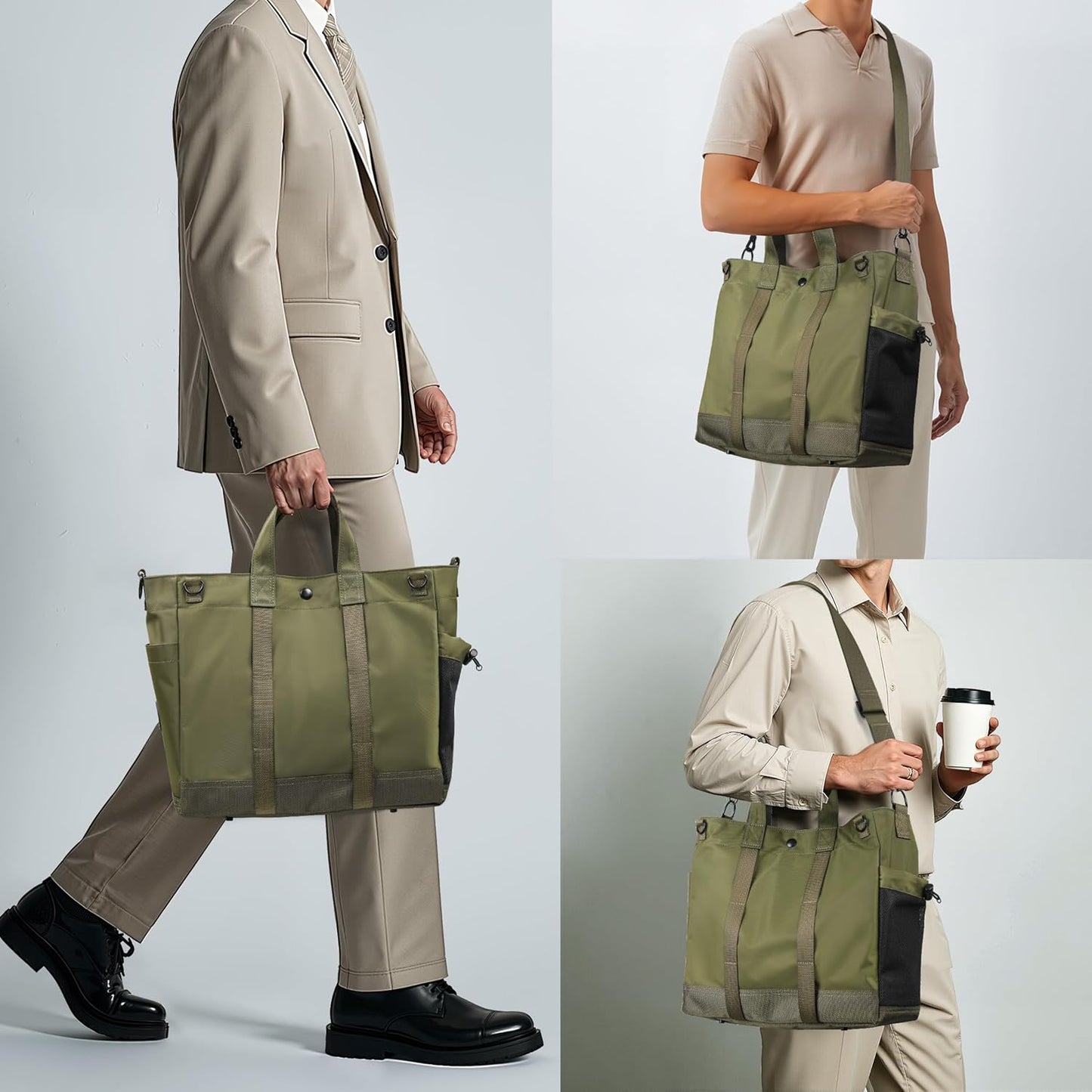 Laptop shoulder bag with multiple compartments and an adjustable shoulder strap – MetroCarry