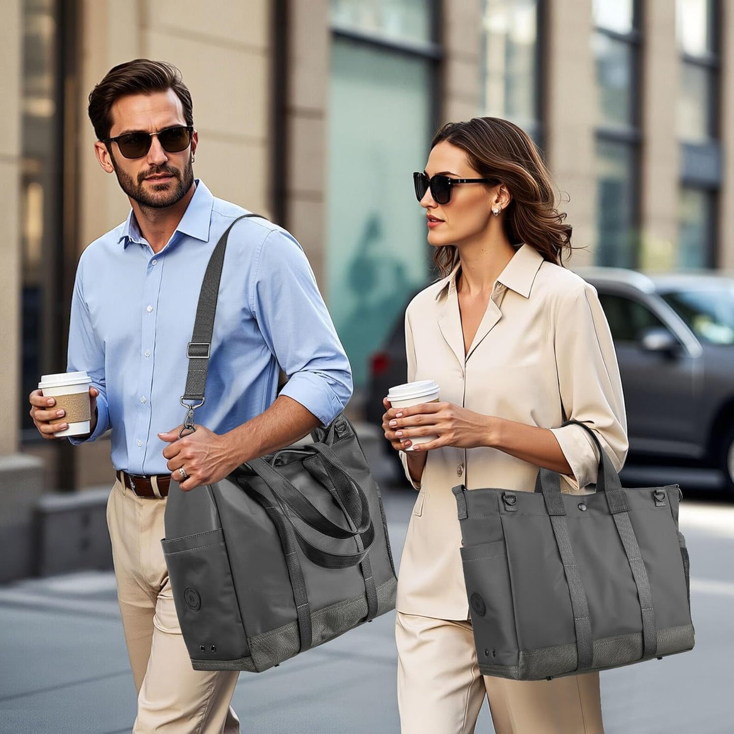 Laptop shoulder bag with multiple compartments and an adjustable shoulder strap – MetroCarry