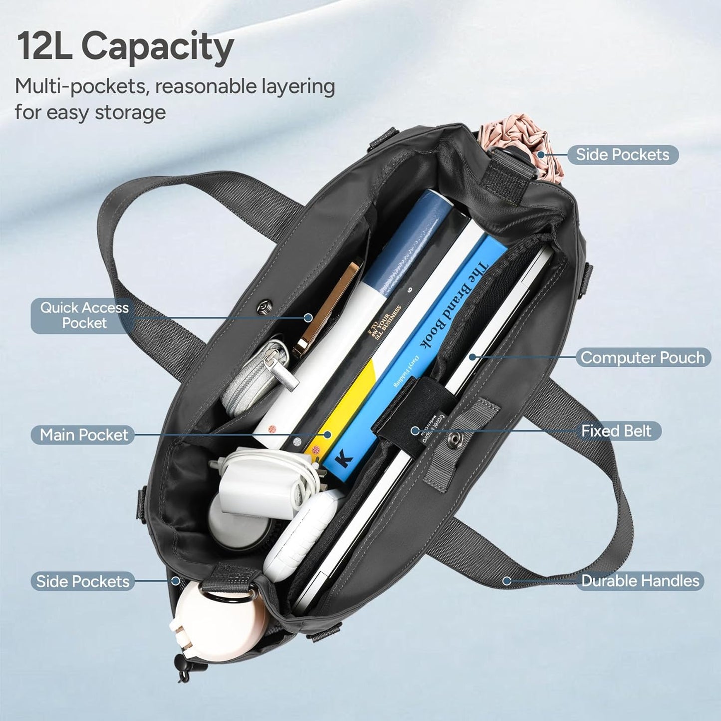 Laptop shoulder bag with multiple compartments and an adjustable shoulder strap – MetroCarry