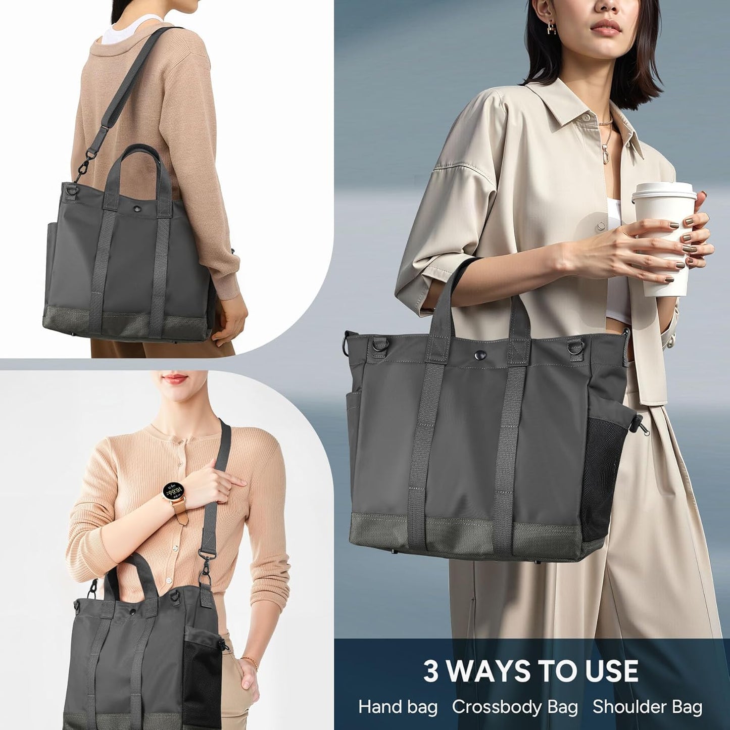 Laptop shoulder bag with multiple compartments and an adjustable shoulder strap – MetroCarry