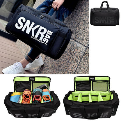 Waterproof multi-compartment travel bag for trainers and gear