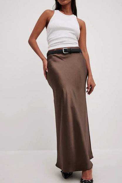 High Waist Satin Skirt – Leona