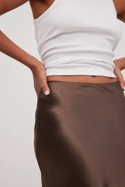 High Waist Satin Skirt – Leona