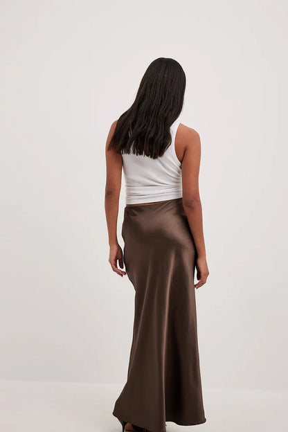 High Waist Satin Skirt – Leona