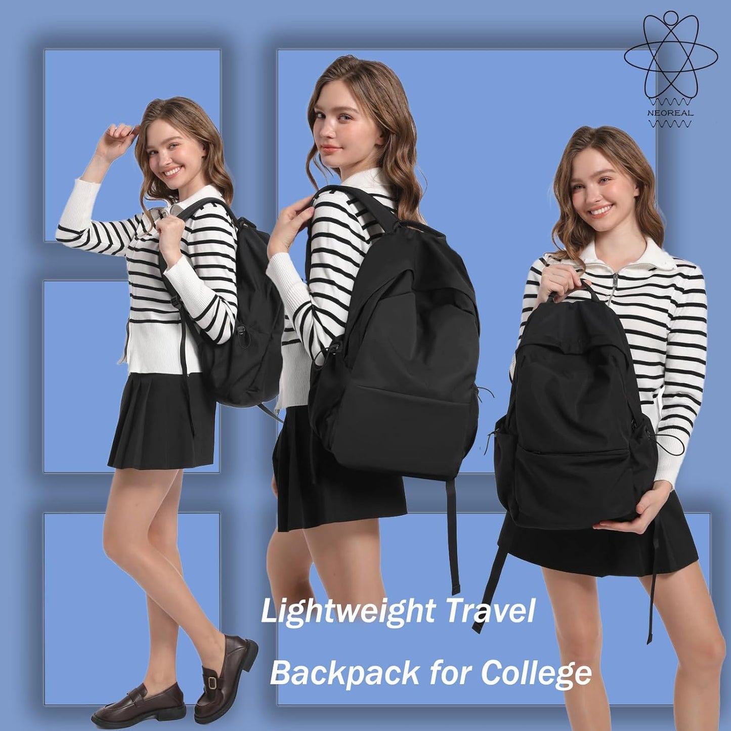 Lightweight water-repellent laptop rucksack with multiple pockets – 15.6-inch TravelPro series