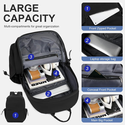 Lightweight water-repellent laptop rucksack with multiple pockets – 15.6-inch TravelPro series