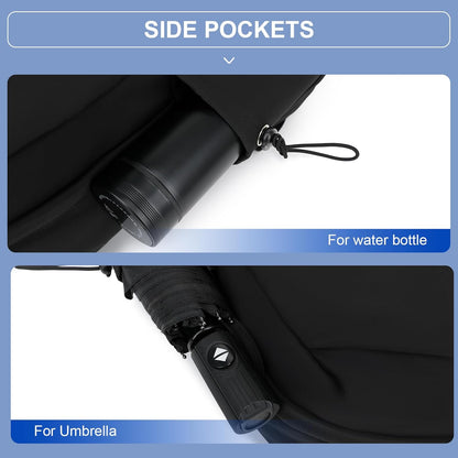 Lightweight, water-repellent laptop and travel bag with organised compartments.