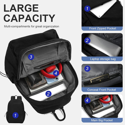 Lightweight water-repellent laptop rucksack with multiple pockets – 15.6-inch TravelPro series
