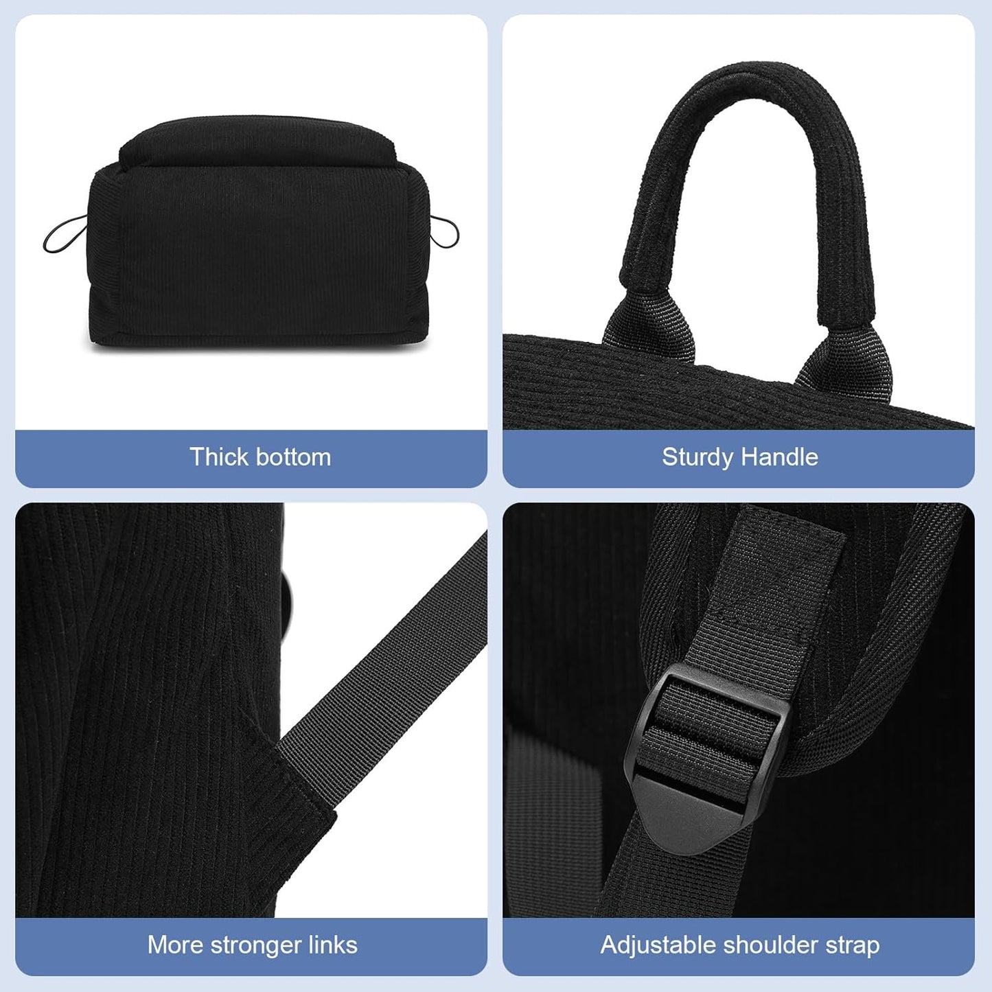 Lightweight, water-repellent laptop and travel bag with organised compartments.