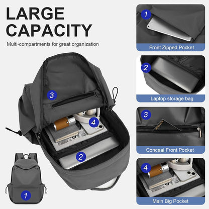 Lightweight water-repellent laptop rucksack with multiple pockets – 15.6-inch TravelPro series