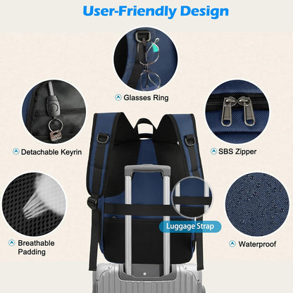 Waterproof laptop and lunch rucksack with USB port – multi-compartment travel bag