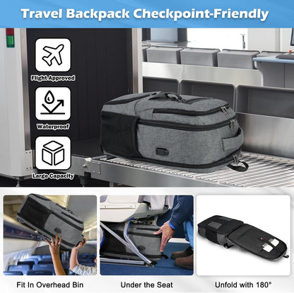 Waterproof laptop and lunch rucksack with USB port – multi-compartment travel bag