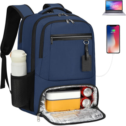Waterproof laptop and lunch rucksack with USB port – multi-compartment travel bag