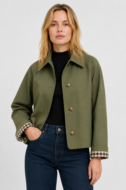 Women's Lightweight Jacket with Relaxed Fit and Vichy Lining 7