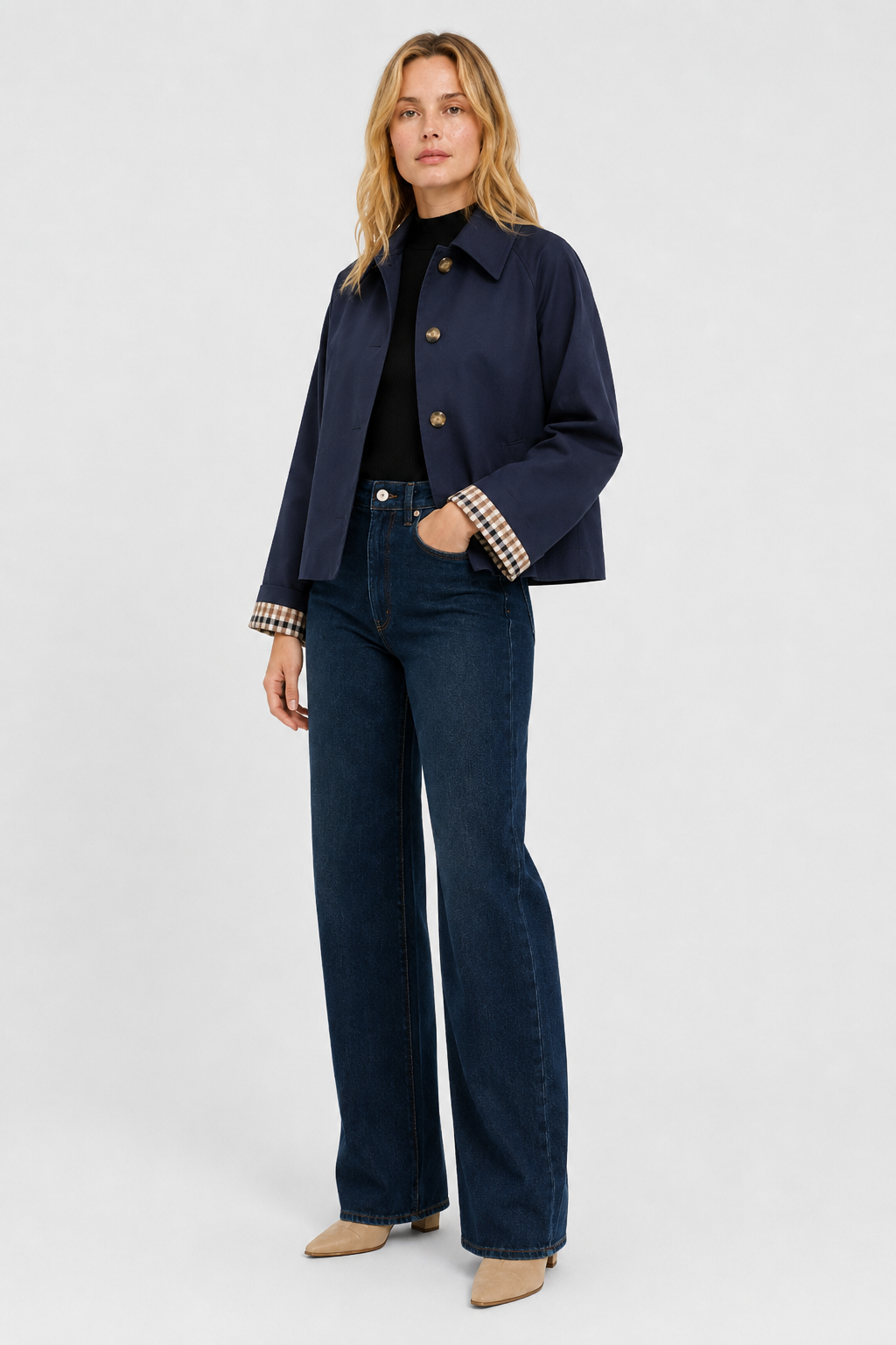 Women's Lightweight Jacket with Relaxed Fit and Vichy Lining 16