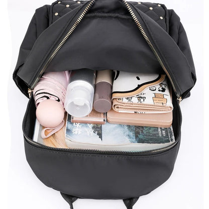 Lightweight, water-repellent nylon rucksack for women – travel & school