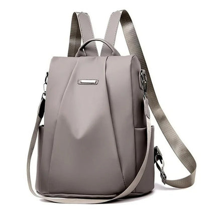 Lightweight water-repellent nylon rucksack for women – multiple carrying options
