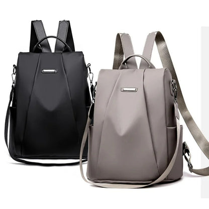 Lightweight water-repellent nylon rucksack for women – multiple carrying options