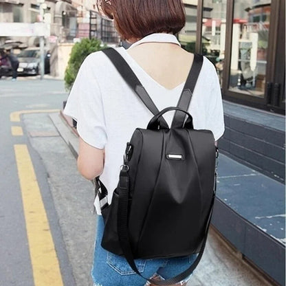 Lightweight water-repellent nylon rucksack for women – multiple carrying options