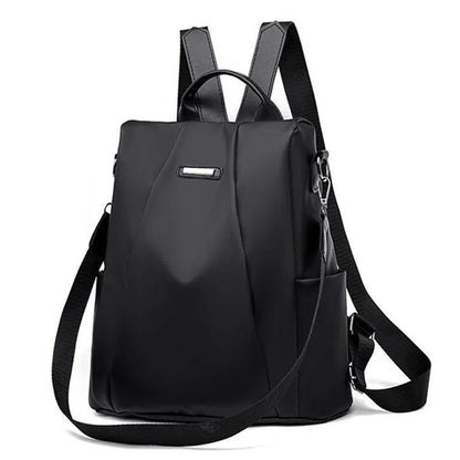 Lightweight water-repellent nylon rucksack for women – multiple carrying options