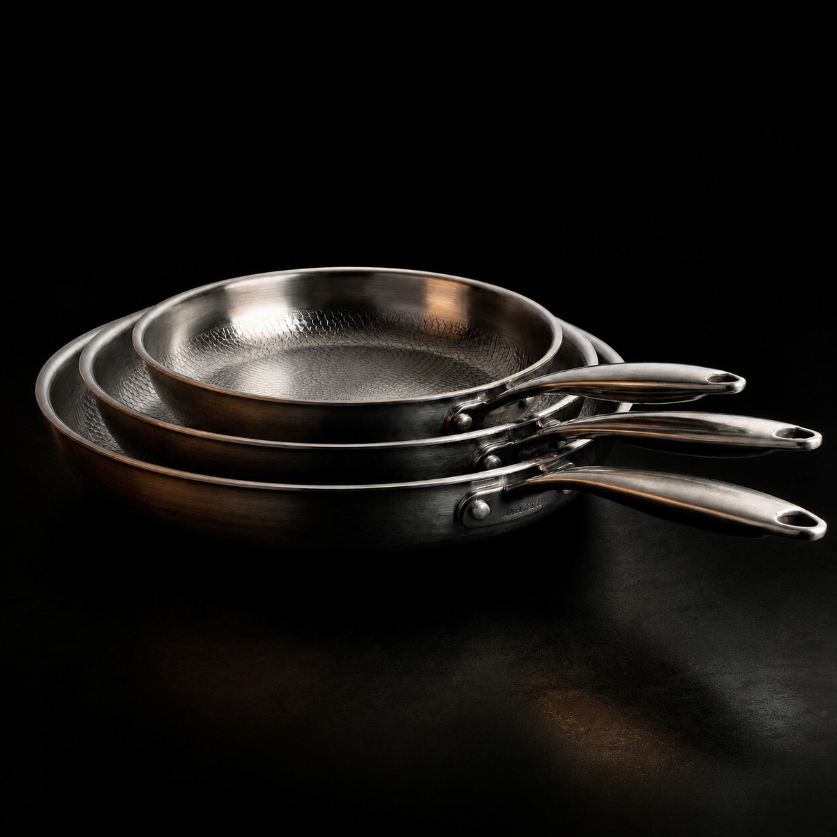 Hand-Hammered Titanium Pan Set - 3 Pieces, PFAS-Free 1