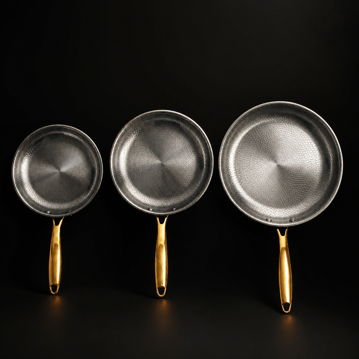 Hand-Hammered Titanium Pan Set - 3 Pieces I Limited Edition 4
