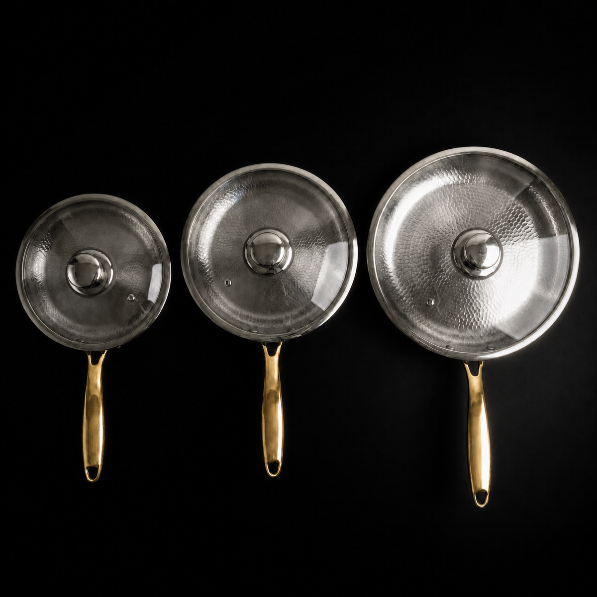 Hand-Hammered Titanium Pan Set - 3 Pieces I Limited Edition 5