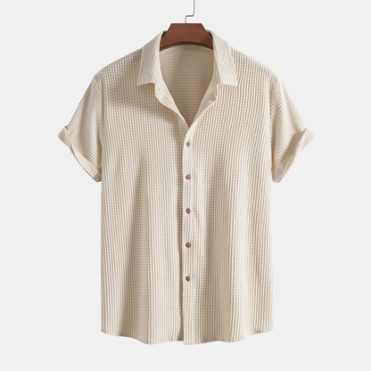 Summery men's lounge set with a honeycomb texture – Lenn