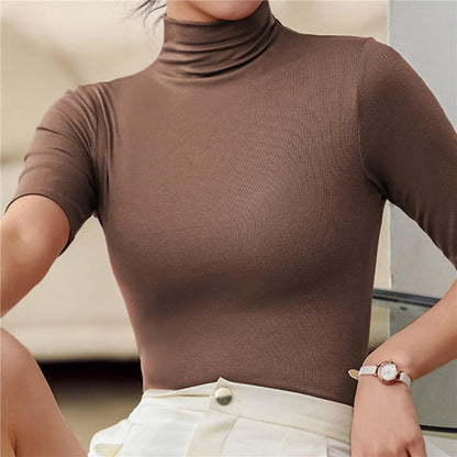 Seamless & soft women's roll-neck top with a figure-hugging fit – Arina Autumn Collection