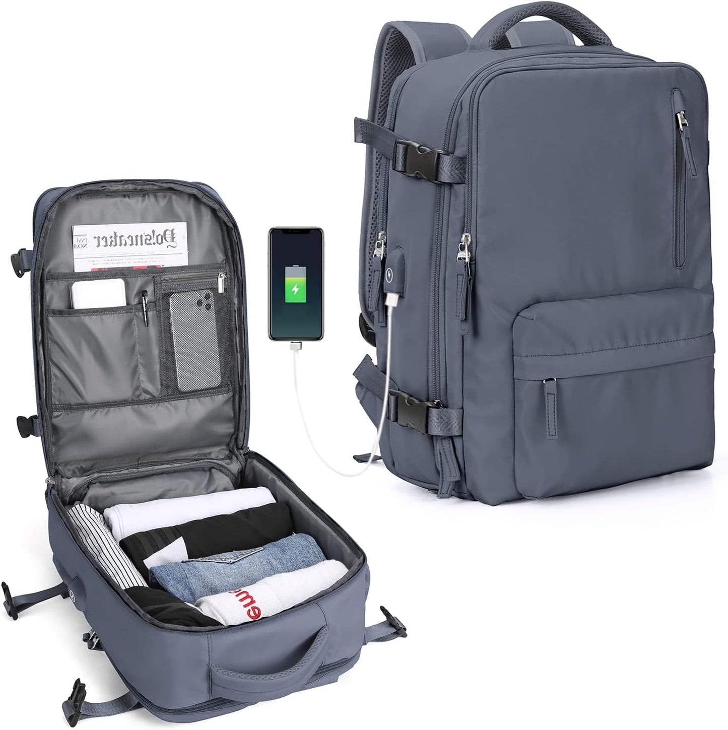 Multi-compartment laptop bag with adjustable shoulder strap