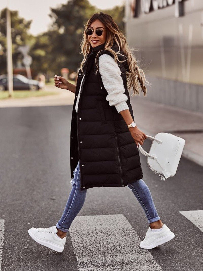 Knee-Length Padded Ladies Bodywarmer - Aurora