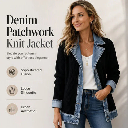 Model in the black coat with hand in pocket, beside a features panel with icons 4