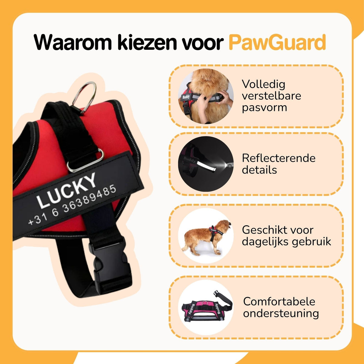 Personalized Dog Harness - Reflective & Supportive Design 5