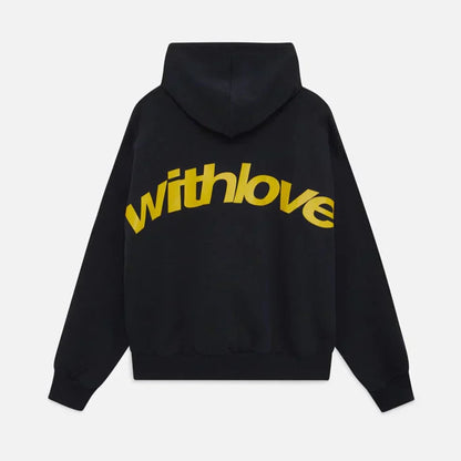 Cuddly autumn hoodie with back print – Love